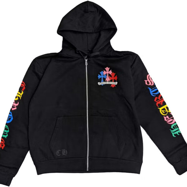 Black CH Script Multicolor Cross Hoodie
