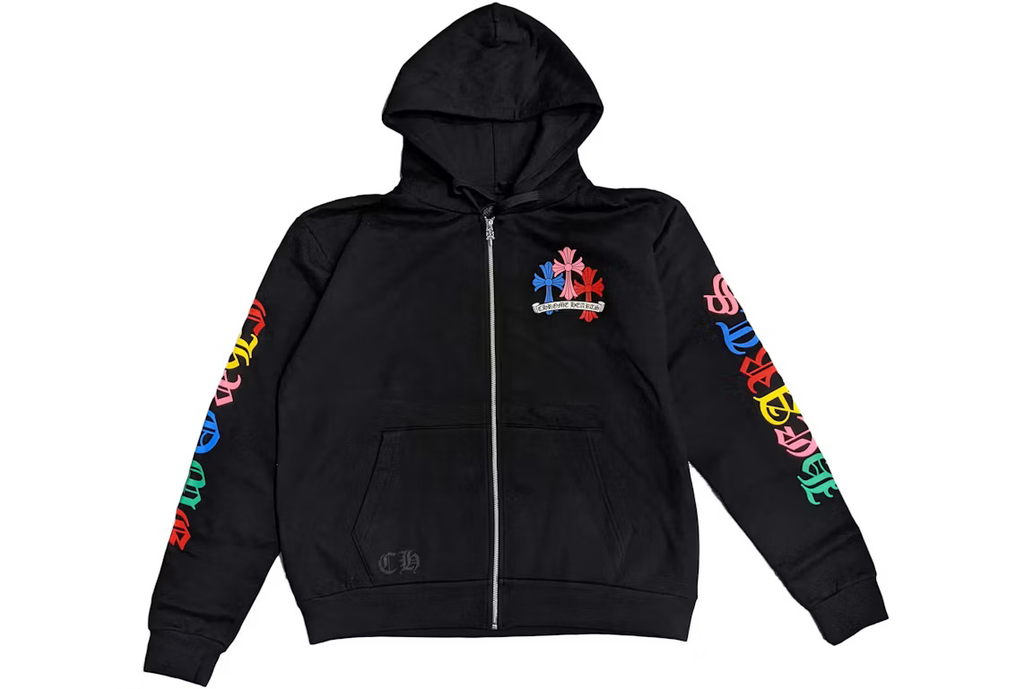 Black CH Script Multicolor Cross Hoodie Black CH Script Multicolor Cross Hoodie