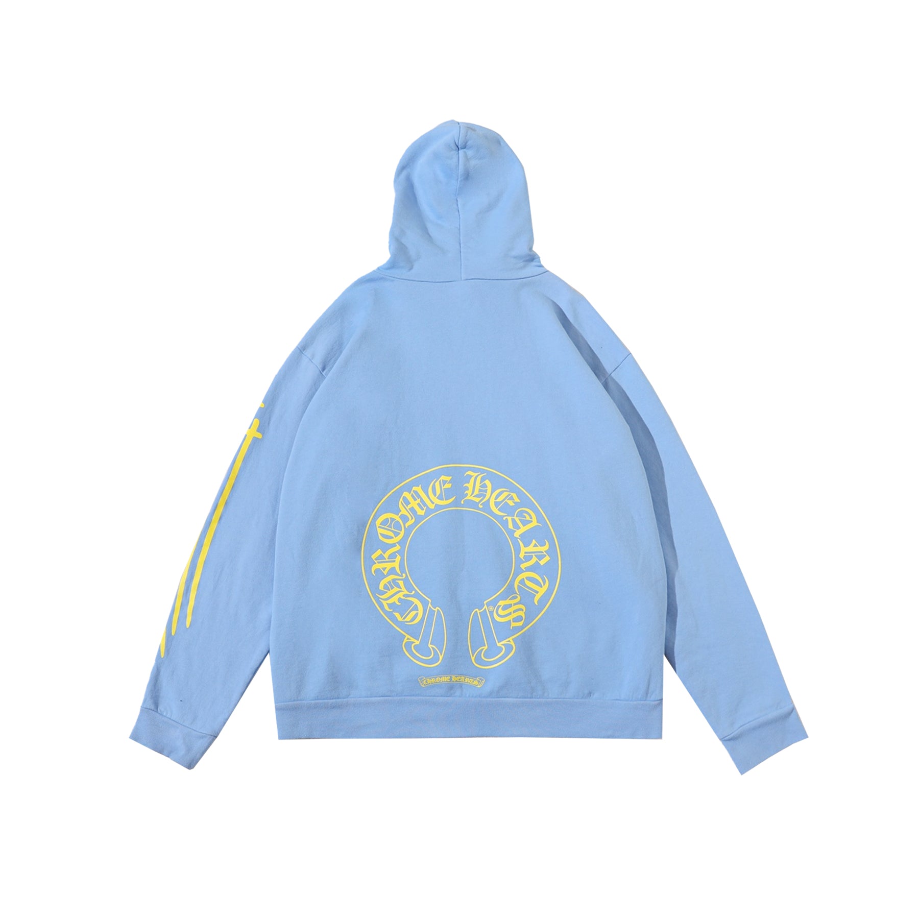 pic_42.jpg Chrome Hearts Yellow Horseshoe Blue Pullover Hoodie - Image 1