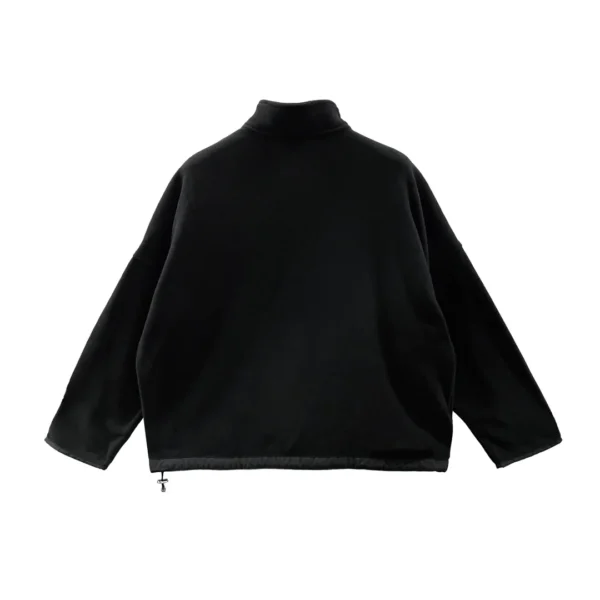Back view of the black Chrome Hearts Scroll Cross half zip fleece sweatshirt