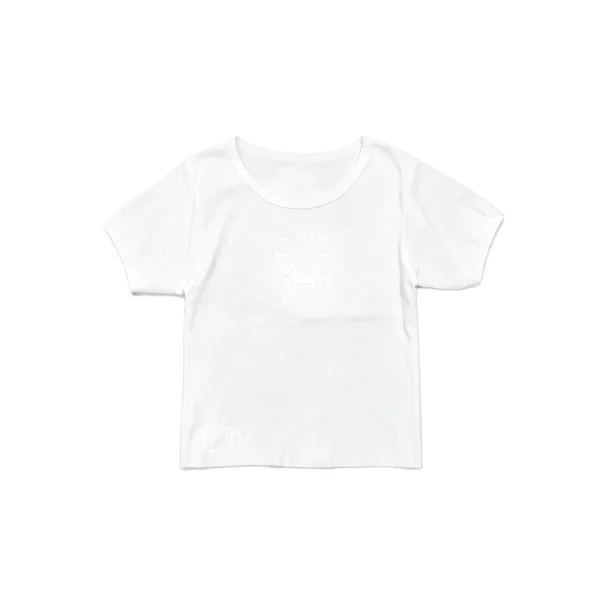 Chrome Hearts white Cannes Exclusive fleur babytee, front view