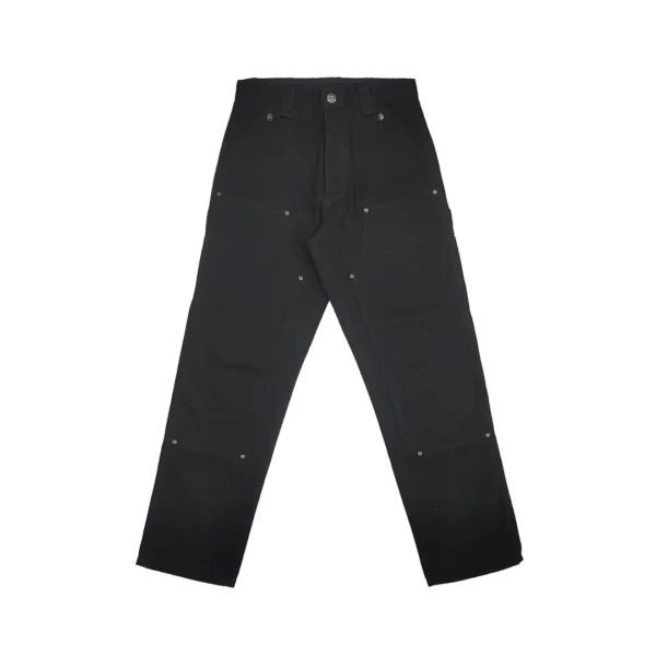 Chrome Hearts Double Knee Canvas Black Carpenter Pants