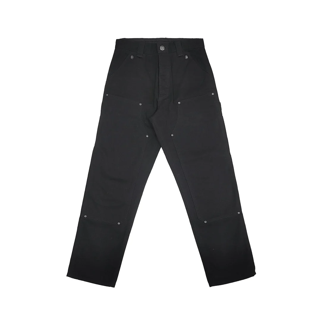 Chrome Hearts Double Knee Canvas Black Carpenter Pants Chrome Hearts Double Knee Canvas Black Carpenter Pants