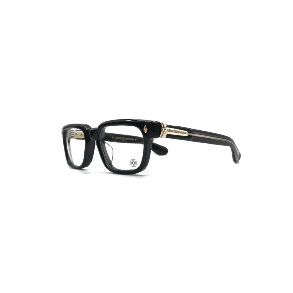 Chrome Hearts PEN 15 black optical frame side profile with curved temple line