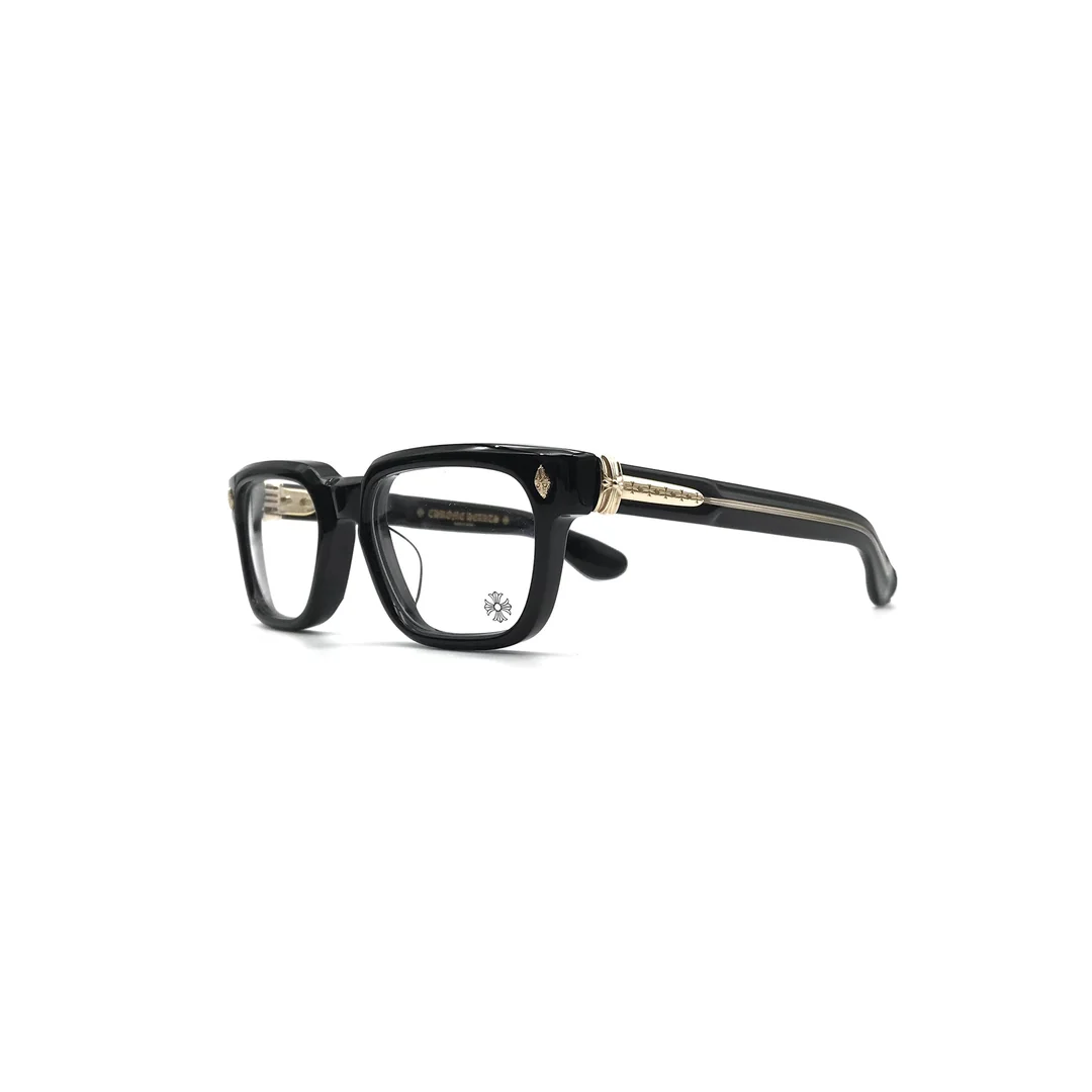 Chrome Hearts PEN 15 black optical frame side profile with curved temple line Chrome Hearts PEN 15 black optical frame side profile with curved temple line