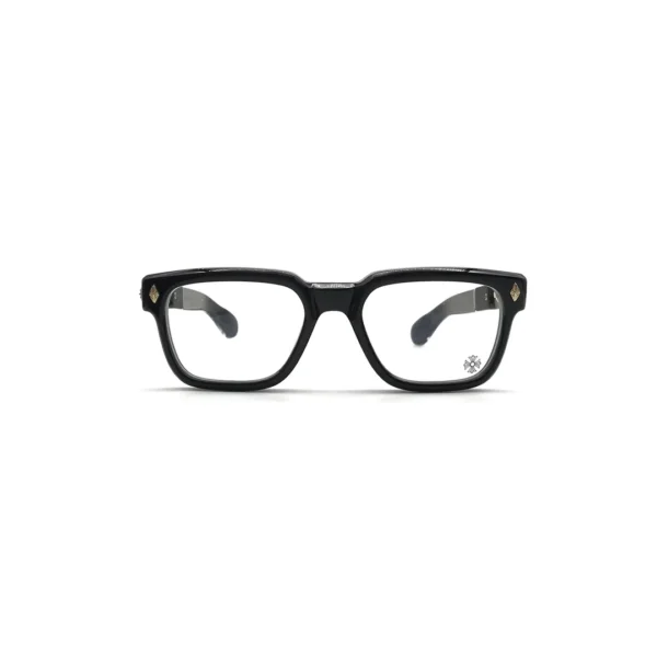 Chrome Hearts PEN 15 glasses frame front view showing black acetate full-rim front plates